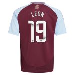 aston villa wsl adidas home shirt 2024-25 – kids with leon 19 printing Collection - Official Aston Villa Shirts & Jerseys