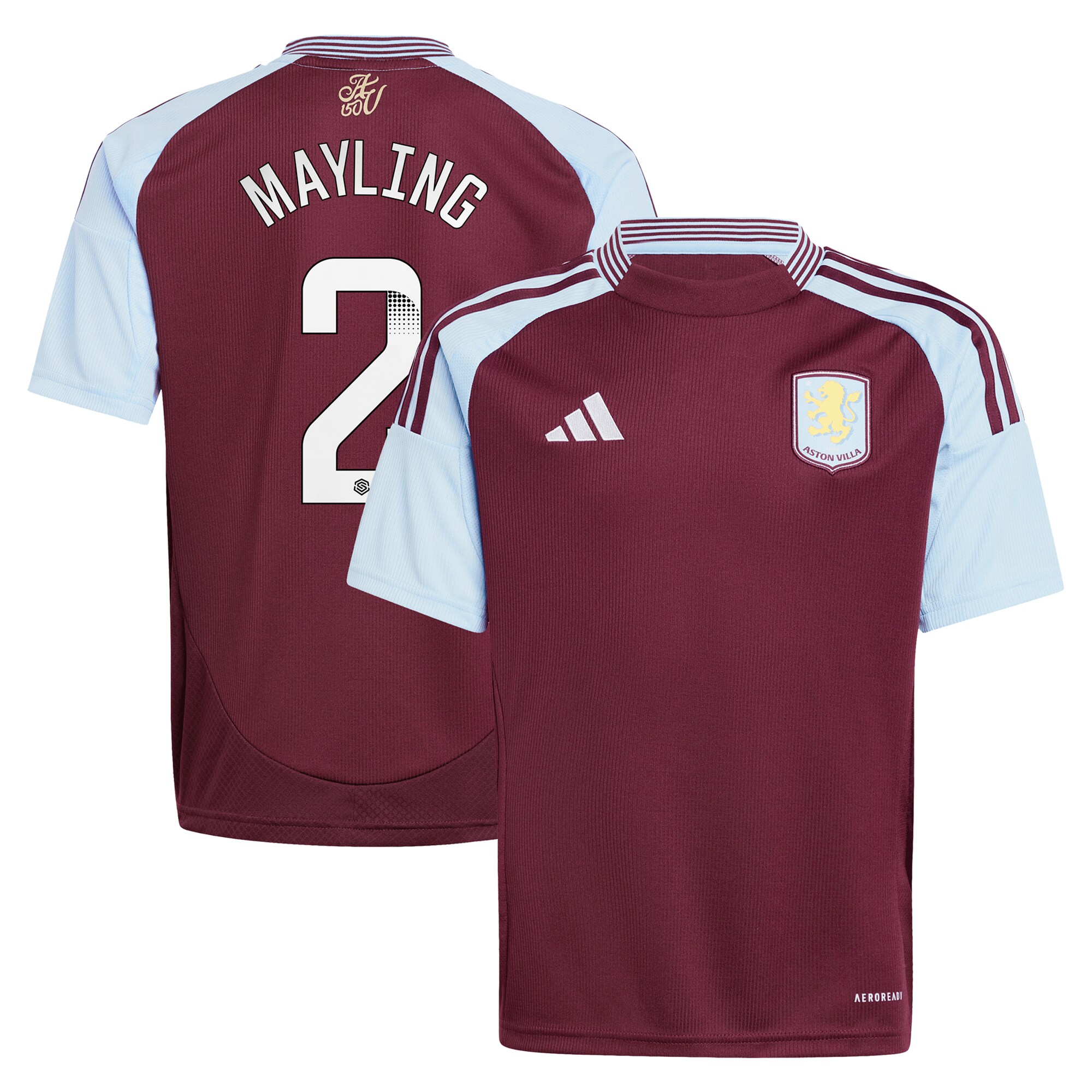 aston villa wsl adidas home shirt 2024-25 – kids with mayling 2 printing Collection - Official Aston Villa Shirts & Jerseys