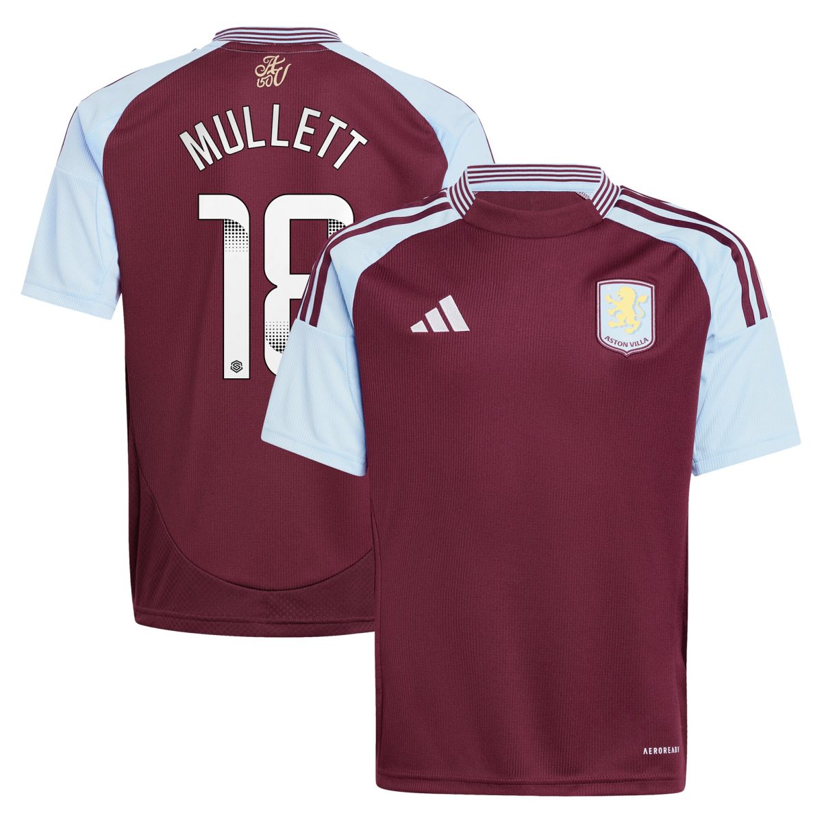 aston villa wsl adidas home shirt 2024-25 – kids with mullett 18 printing Collection - Official Aston Villa Shirts & Jerseys