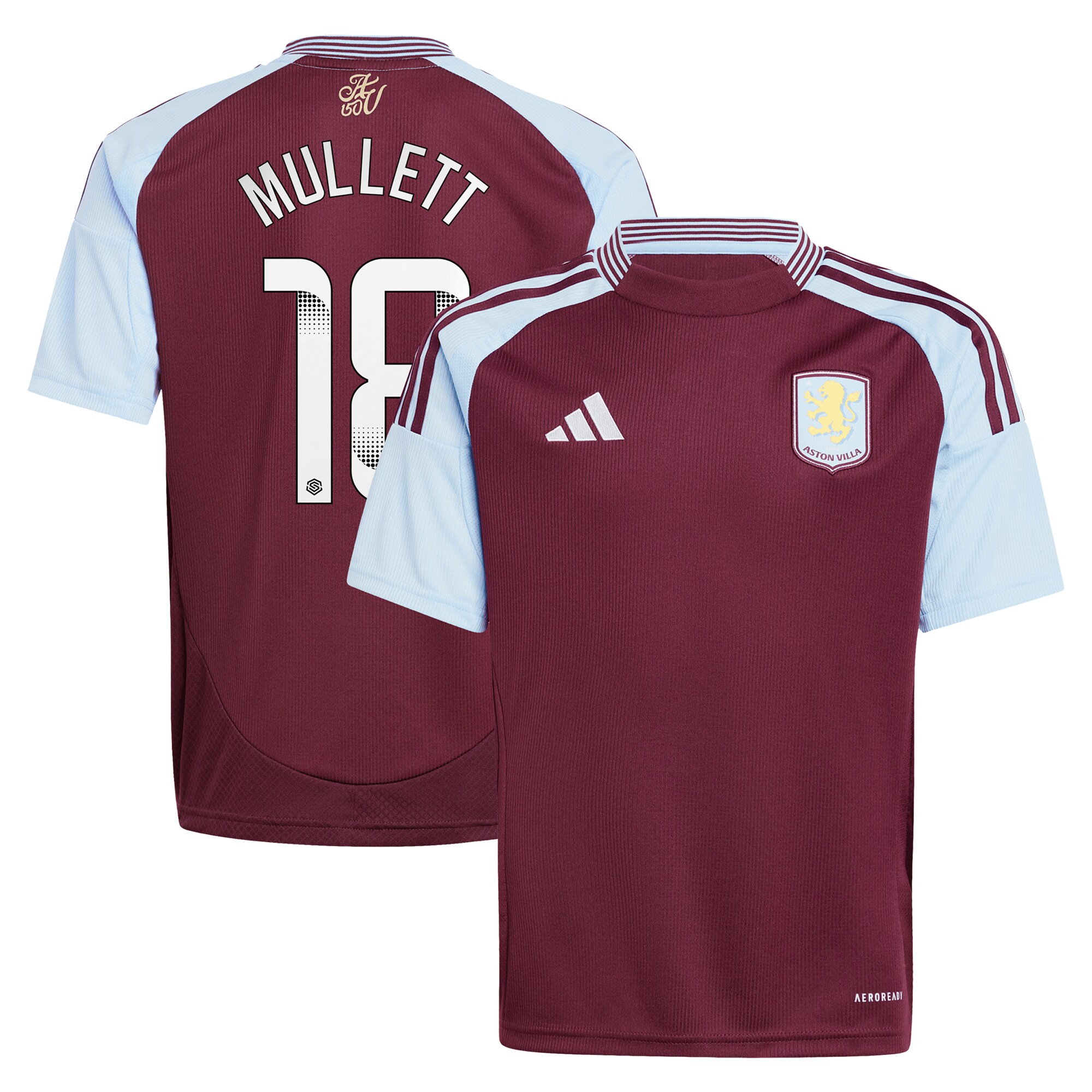 aston villa wsl adidas home shirt 2024-25 – kids with mullett 18 printing Collection - Official Aston Villa Shirts & Jerseys