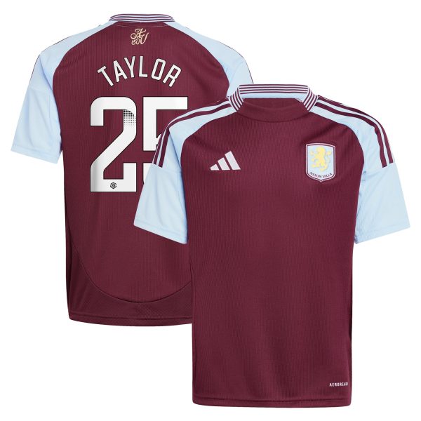 aston villa wsl adidas home shirt 2024-25 – kids with taylor 25 printing Collection - Official Aston Villa Shirts & Jerseys