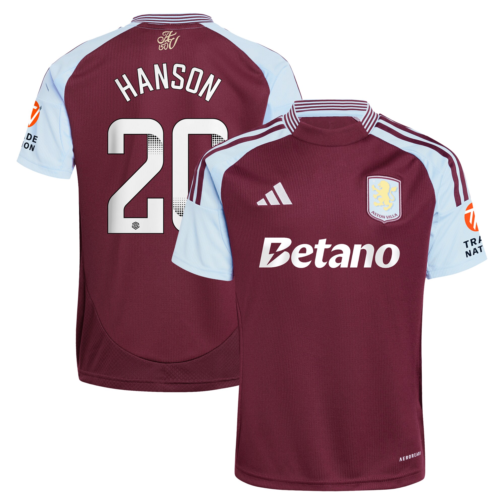 aston villa wsl adidas home shirt 2024-25 with hanson 20 printing Collection - Official Aston Villa Shirts & Jerseys