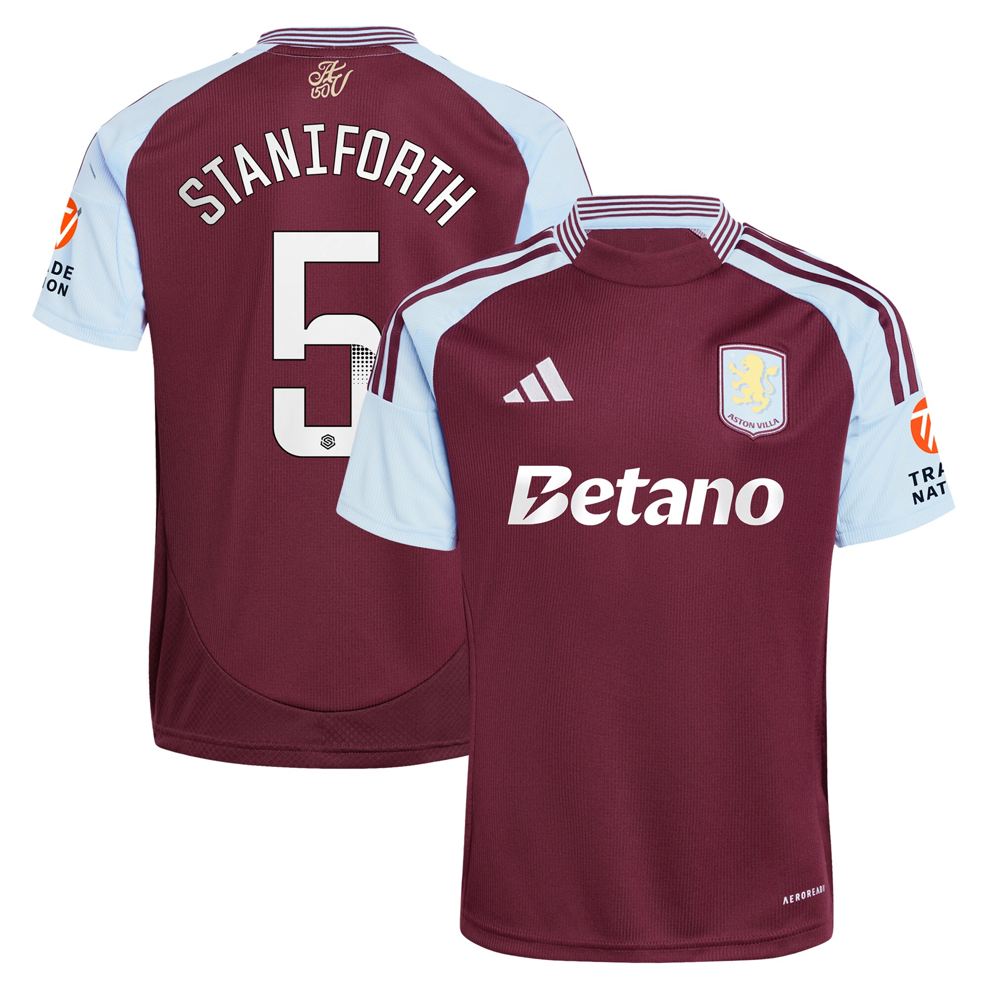 aston villa wsl adidas home shirt 2024-25 with staniforth 5 printing Collection - Official Aston Villa Shirts & Jerseys