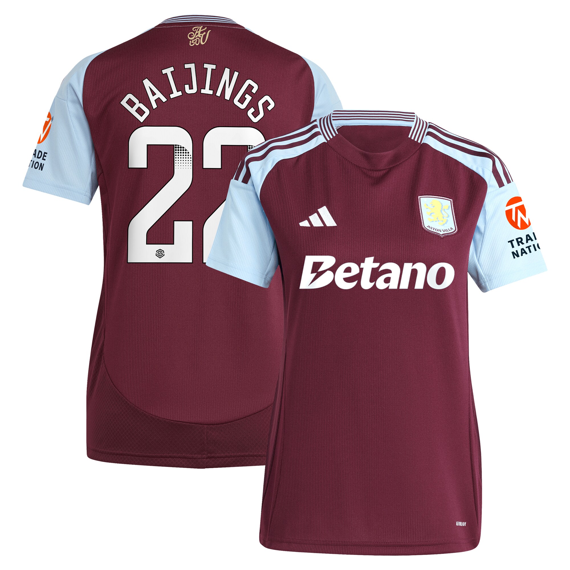 aston villa wsl adidas home shirt 2024-25 – womens with baijings 22 printing Collection - Official Aston Villa Shirts & Jerseys