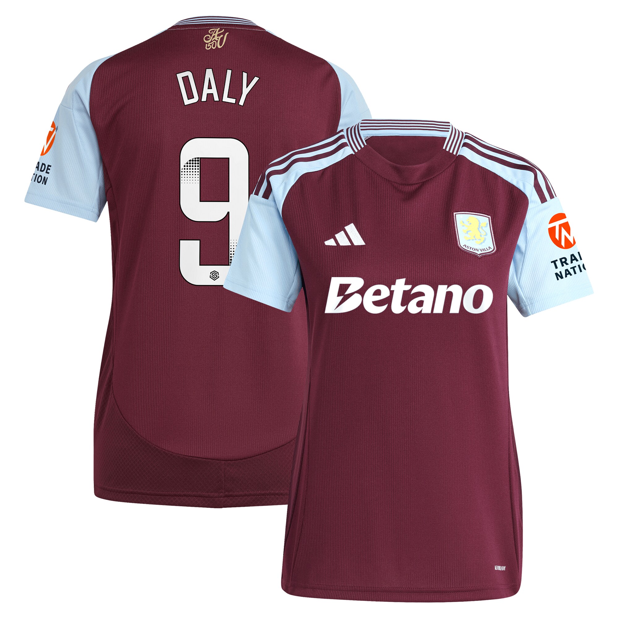 aston villa wsl adidas home shirt 2024-25 – womens with daly 9 printing Collection - Official Aston Villa Shirts & Jerseys