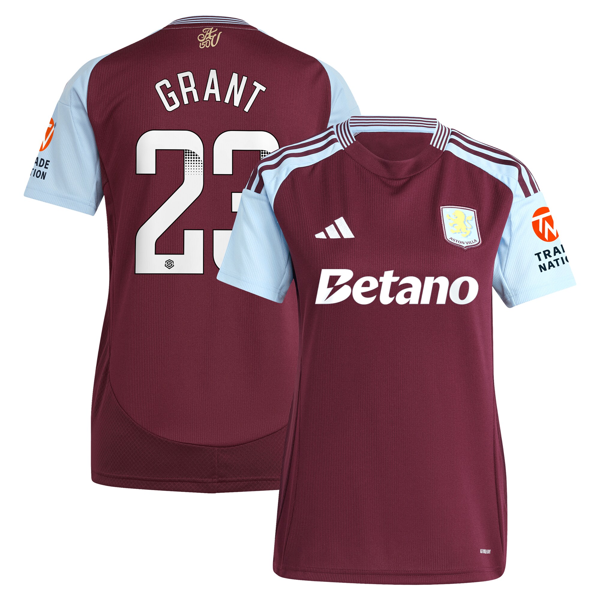 aston villa wsl adidas home shirt 2024-25 – womens with grant 23 printing Collection - Official Aston Villa Shirts & Jerseys