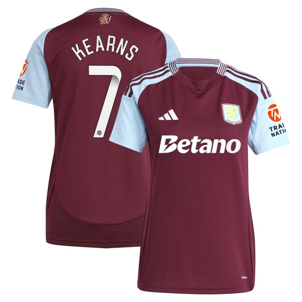 aston villa wsl adidas home shirt 2024-25 – womens with kearns 7 printing Collection - Official Aston Villa Shirts & Jerseys