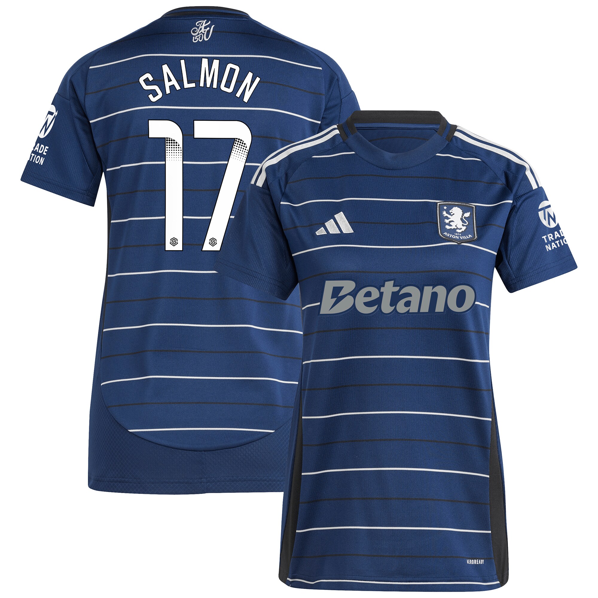 aston villa wsl adidas third shirt 2024-25 – womens with salmon 17 printing Collection - Official Aston Villa Shirts & Jerseys