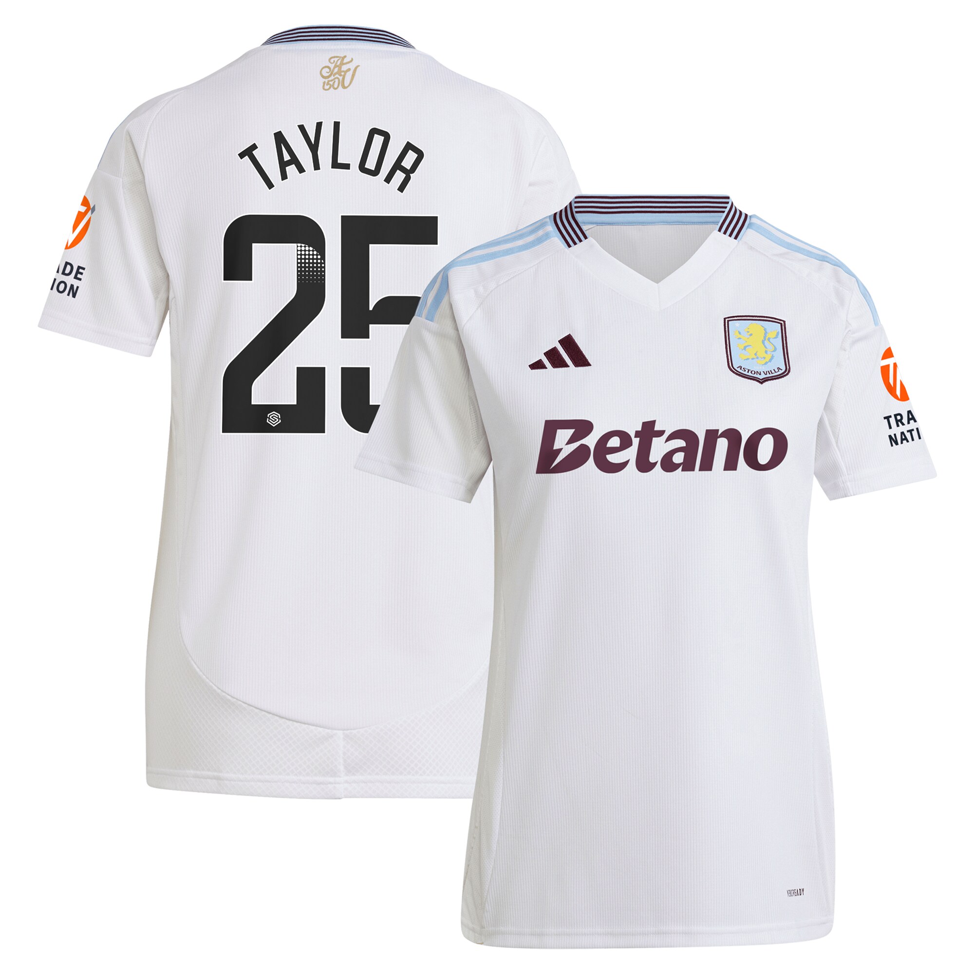 aston villa wsl away shirt 2024-25 – womens with taylor 25 printing Collection - Official Aston Villa Shirts & Jerseys